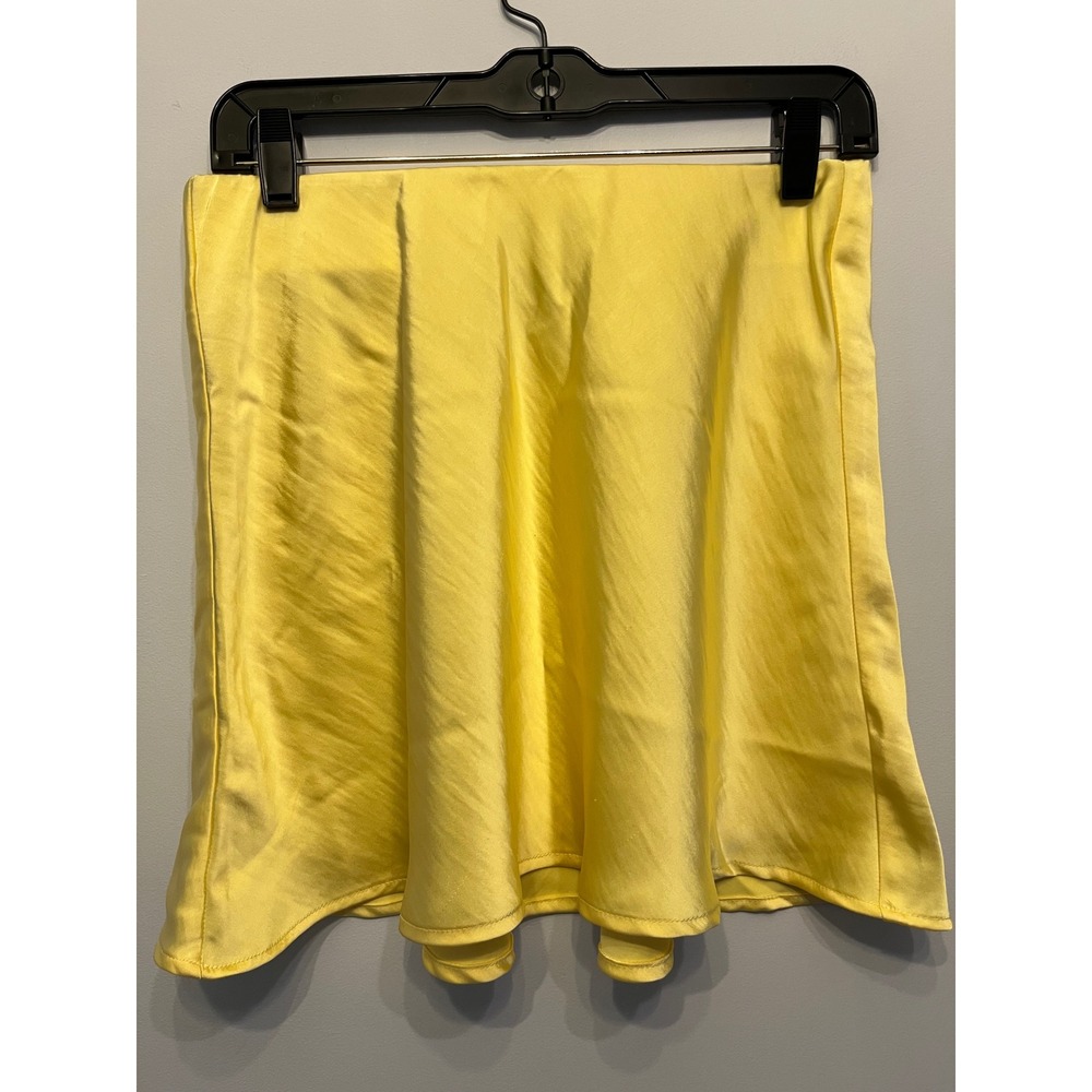 So cute on A New Day Yellow Satin Mini Skirt Elastic Waist Recycled Polyester S